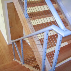 Indoor cable railing stairs example