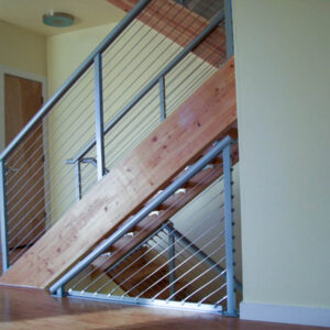 Indoor cable railing stairs example