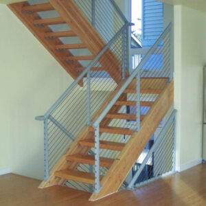 Indoor cable railing stairs example