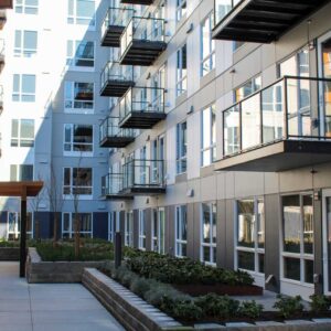 Custom glass railings with balconies